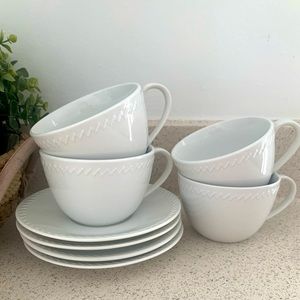 Martha Stewart set of 4 Coffee Cups and Saucers
